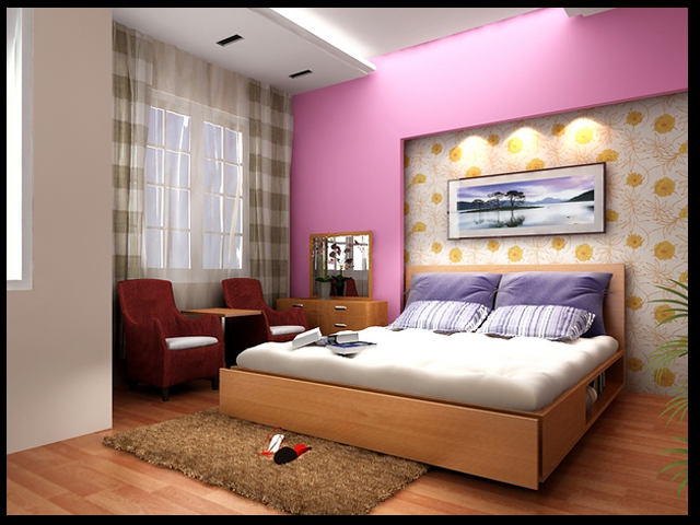 phòng ngủ nhà đẹp 3 tầng mặt tiền 4.5m được thiết kế thoáng mát và tiện nghi