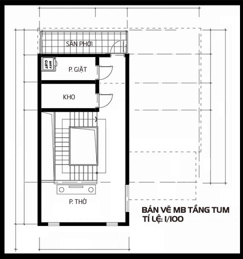 bản vẽ mẫu thiết kế biệt thự mini 2 tầng mái thái đẹp tầng tum
