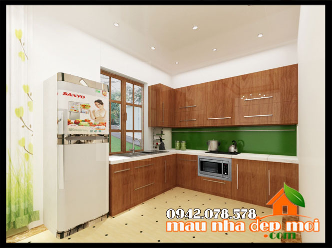 mẫu nội thất phòng bếp nhà cấp 4 mái thái đẹp 120m2