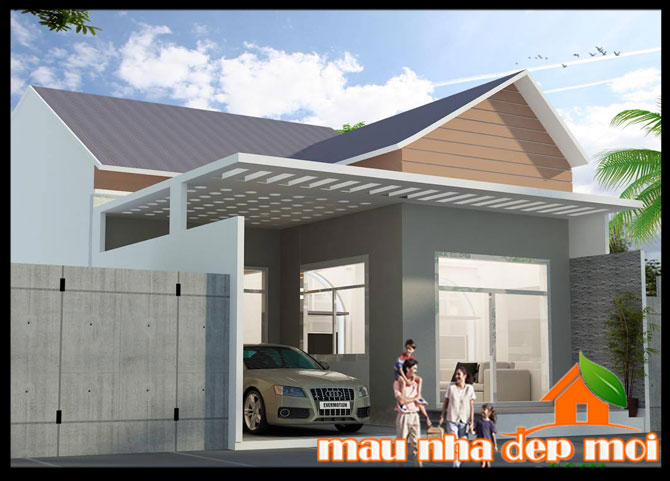Mẫu nhà cấp 4 mái thái 3 phòng ngủ có gara với không gian nội thất khép kín trong chuỗi công năng hiện đại tại TT. Trảng Bom-Đồng Nai