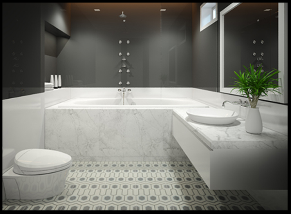 thiết kế nội thất phòng tắm đẹp biệt thự 3 tầng đẹp diện tích 7x16m có gara