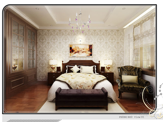 nội thất phòng ngủ đẹp mẫu biệt thự nhà vườn 1 tầng kiểu thái 125m2
