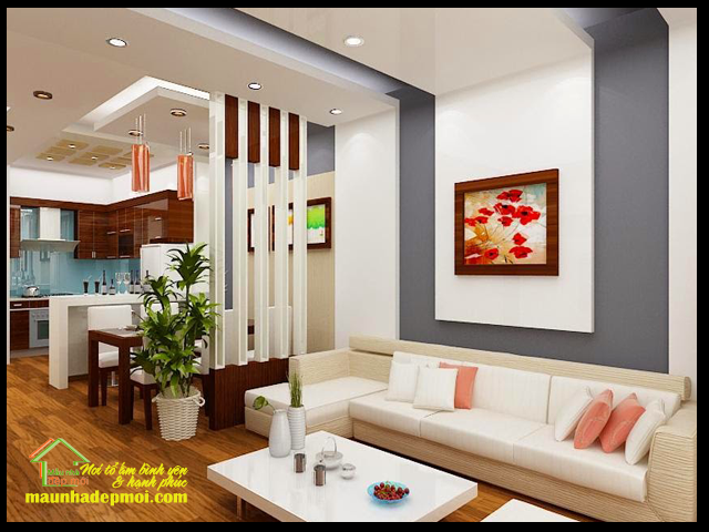 Phòng khách nhà phố đẹp 3 tầng mặt tiền 5m được thiết kế liên hoàn sẽ tạo cảm giác ấm cúng trong sinh hoạt gia đình (Hình minh họa-nguồn internet)