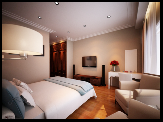 Phòng ngủ dành cho người cao tuổi bố trí thuận lợi ngay tại tầng 1 của biệt thự mini 2 tầng 85m2