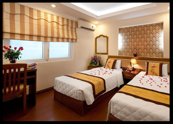 Phòng ngủ đôi nhà cấp 4 mái thái đẹp 7x17m được bố trí tại tầng lửng yên tỉnh và thoáng mát