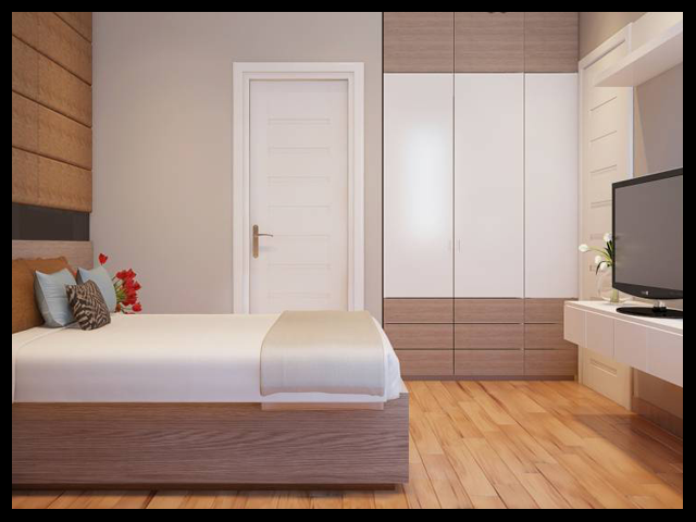Phòng ngủ master của mẫu nhà phố đẹp 3 tầng 4x18m là không gian riêng tư, yên tỉnh giúp các thành viên trong gia đình có giấc ngủ bình an và sâu lắng (hình minh họa-nguồn internet)
